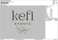 Kefitext Embroidery File 6 sizes