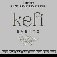 Kefitext Embroidery File 6 sizes