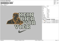 Kein Bier Embroidedry File 6 sizes