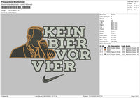 Kein Bier Embroidedry File 6 sizes