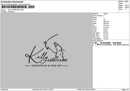 Kellytext Embroidery File  6 sizes