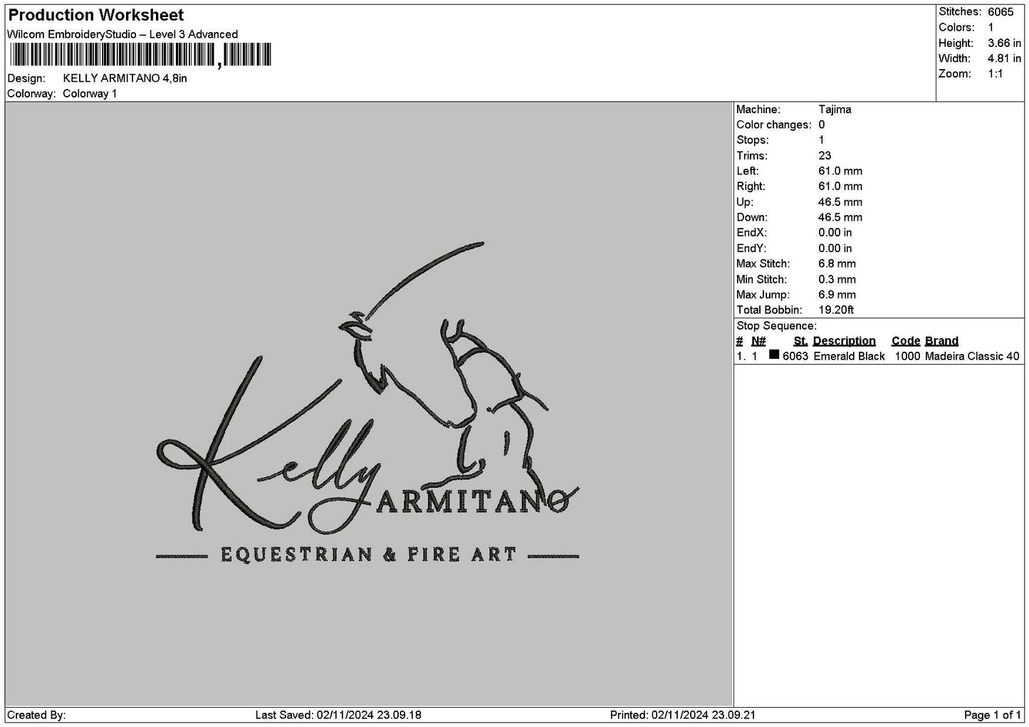 Kellytext Embroidery File  6 sizes