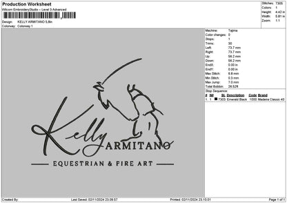 Kellytext Embroidery File  6 sizes