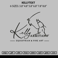 Kellytext Embroidery File  6 sizes