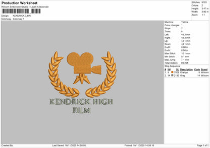 KENDRICK Embroidery File 4 sizes