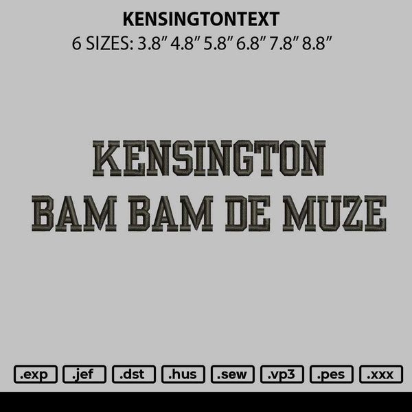 Keningstontext Embroidery File 6 sizes