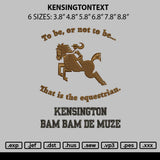 Kensingtontext Embroidery File 6 sizes