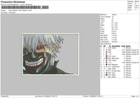 Ken Kaneki Rectangle Embroidery File 5 sizes