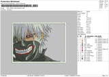 Ken Kaneki Rectangle Embroidery File 5 sizes