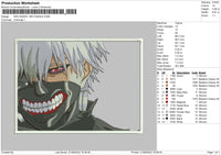 Ken Kaneki Rectangle Embroidery File 5 sizes