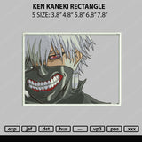 Ken Kaneki Rectangle Embroidery File 5 sizes