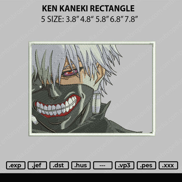 Ken Kaneki Rectangle Embroidery File 5 sizes
