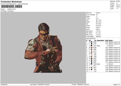 Kenshi Embroidery File 6 sizes