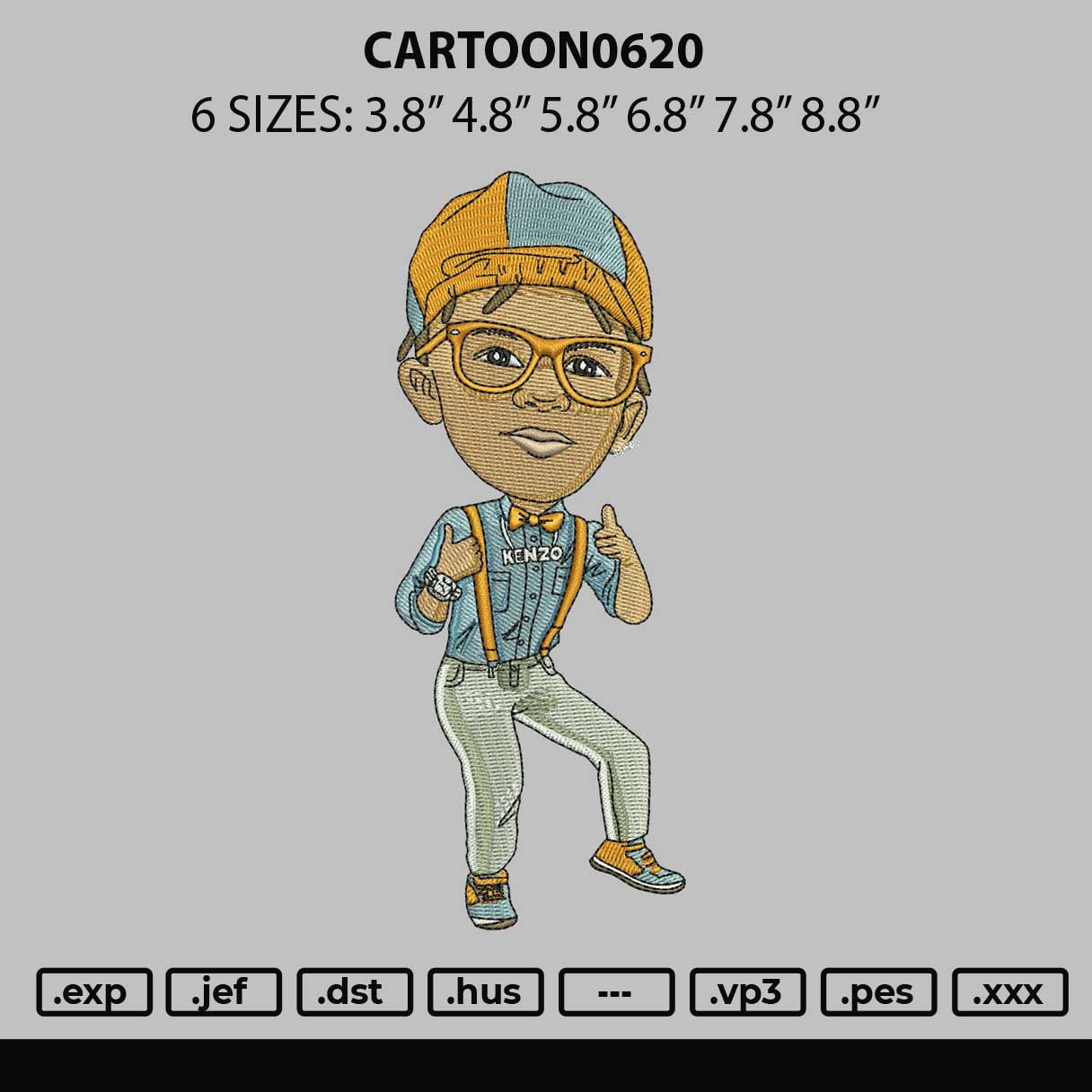 Cartoon0620 Embroidery File 6 sizes