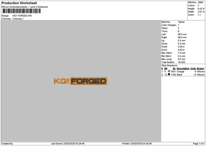 Kg1text Embroidery File 6 sizes