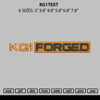 Kg1text Embroidery File 6 sizes