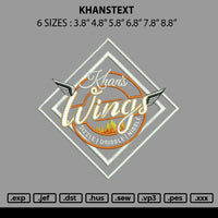 Khanstext Embroidery File 6 sizes
