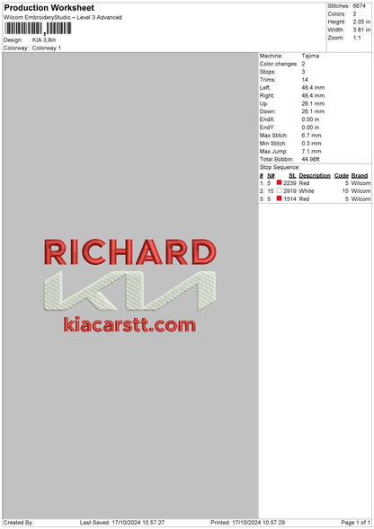 Kiatext Embroidery File 6 sizes