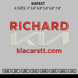 Kiatext Embroidery File 6 sizes