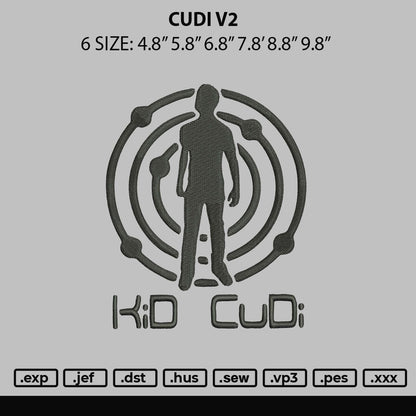 Cudi V2 Embroidery File 6 sizes