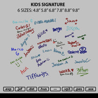 Kids Signature Embroidery File 6 sizes