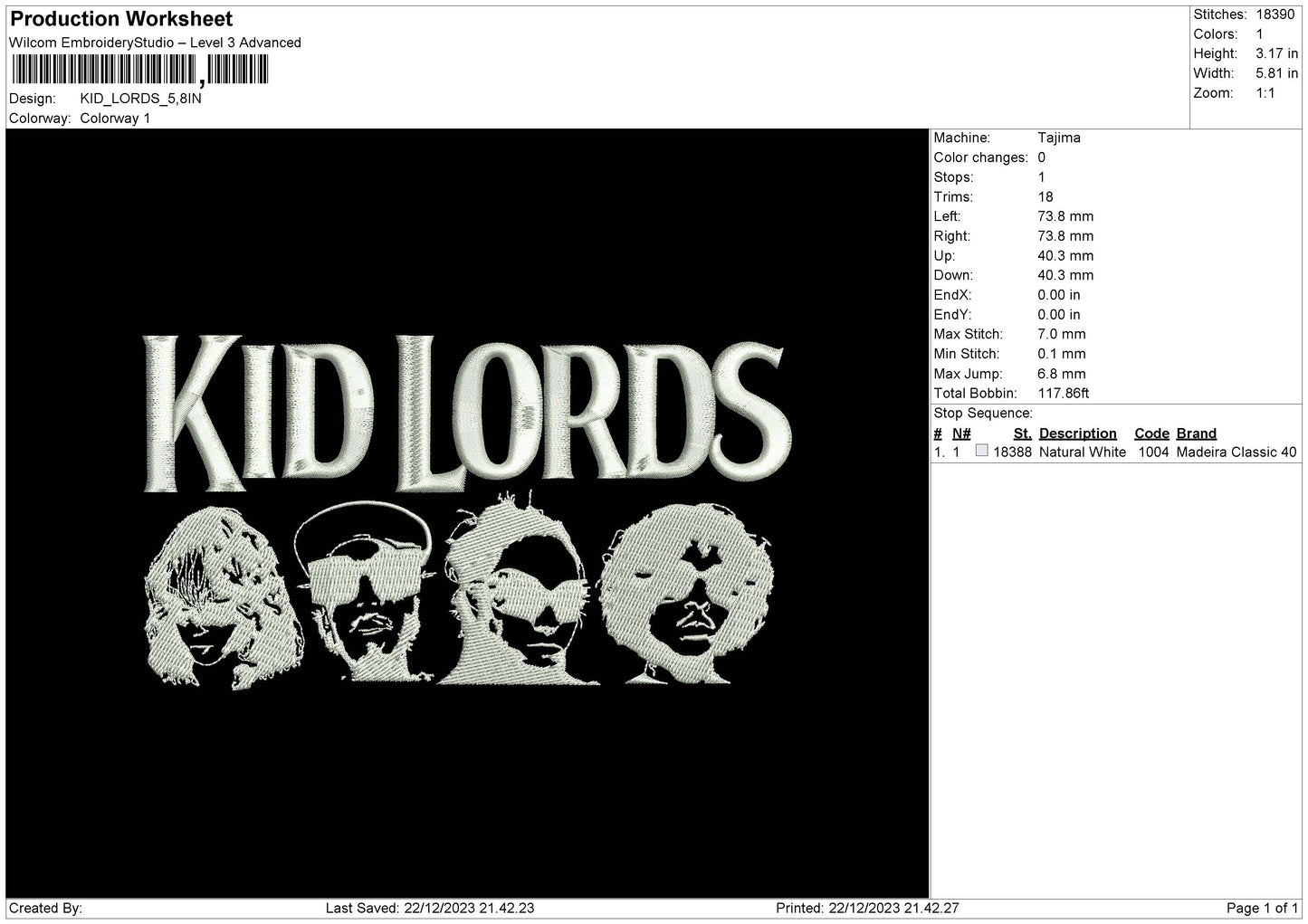 Lods Flat Embroidery File 6 sizes