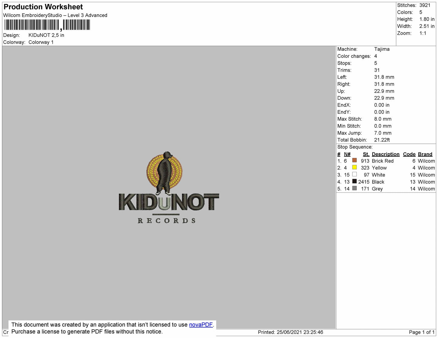 Kidunot Embroidery File 4 size