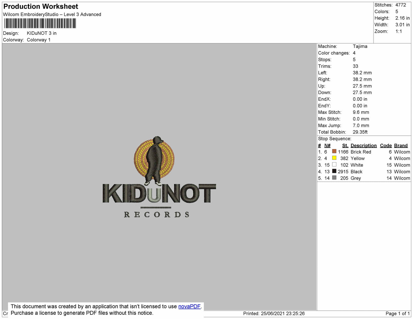 Kidunot Embroidery File 4 size