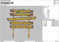 Kilimanjarotext Embroidery File 6 sizes