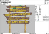 Kilimanjarotext Embroidery File 6 sizes