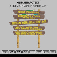 Kilimanjarotext Embroidery File 6 sizes