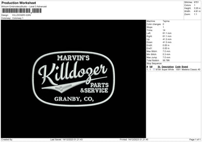 Doger Embroidery File 6 sizes