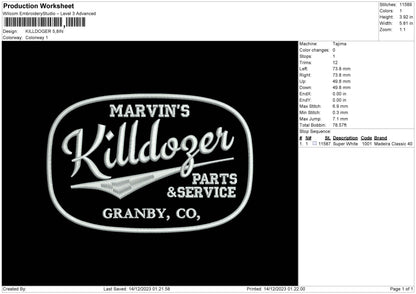 Doger Embroidery File 6 sizes