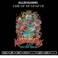 Killer Klowns Embroidery File 5 sizes