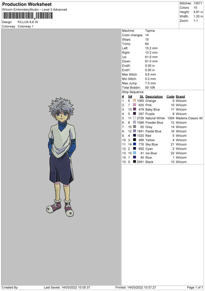 Killua Stand Embroidery File 4 size