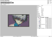 Killua Zoldyck Embroidery File 4 size