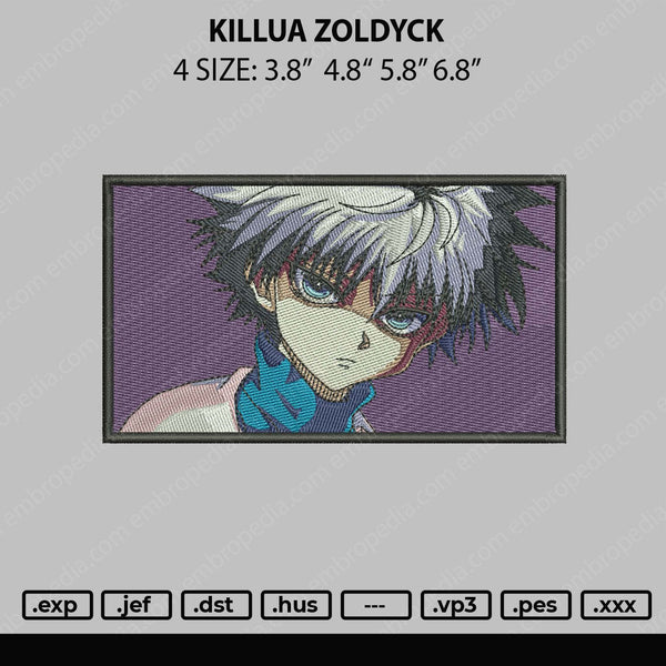 Killua Zoldyck Embroidery File 4 size