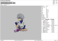 Killua Sitdown Embroidery File 4 size