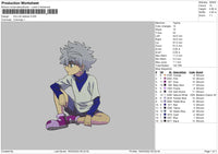 Killua Sitdown Embroidery File 4 size