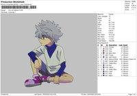 Killua Sitdown Embroidery File 4 size