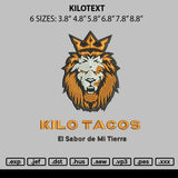 Kilotext Embroidery File 6 sizes