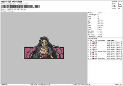Kimetsu No Y V2 Embroidery File 6 sizes