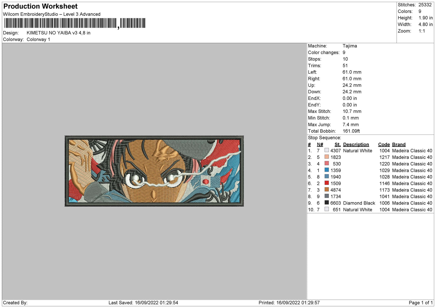Kimetsu No Yaiba 02 Embroiderry File 5 sizes