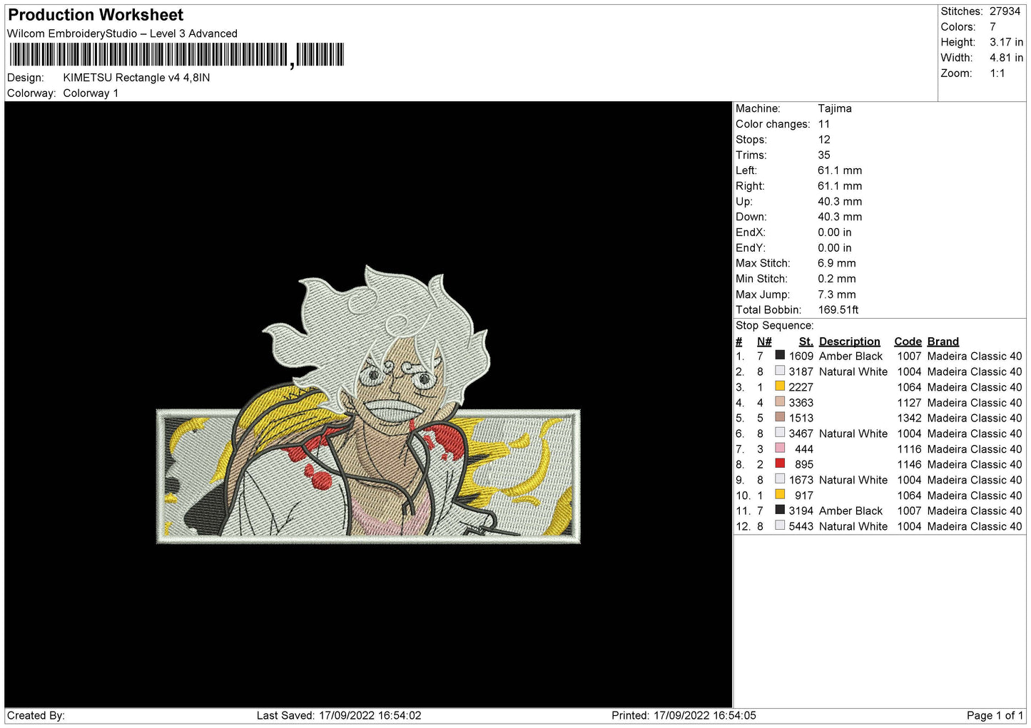 Kimetsu Rectangle V4 Embroidery File 5 sizes