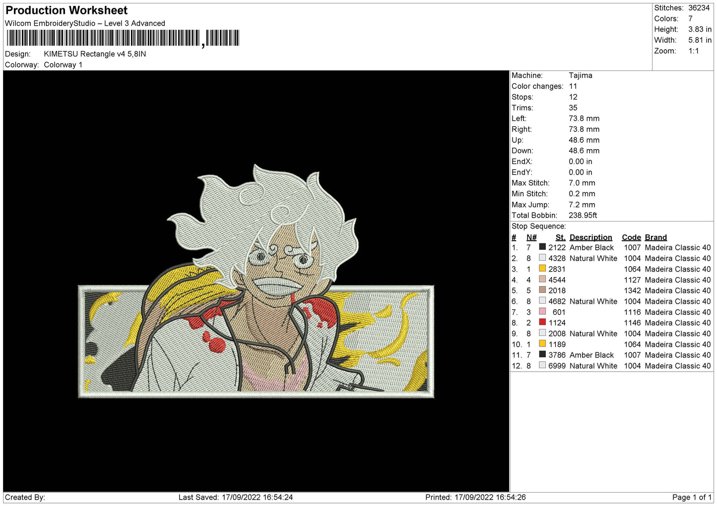 Kimetsu Rectangle V4 Embroidery File 5 sizes