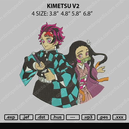Kimetsu V2 Embroidery File 4 size