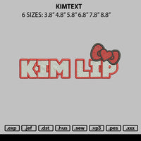 Kimtext Embroidery File 6 sizes