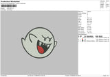 King Boo Embroidery File 5 sizes