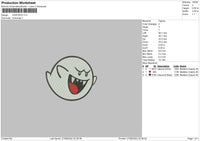 King Boo Embroidery File 5 sizes