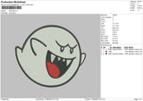 King Boo Embroidery File 5 sizes